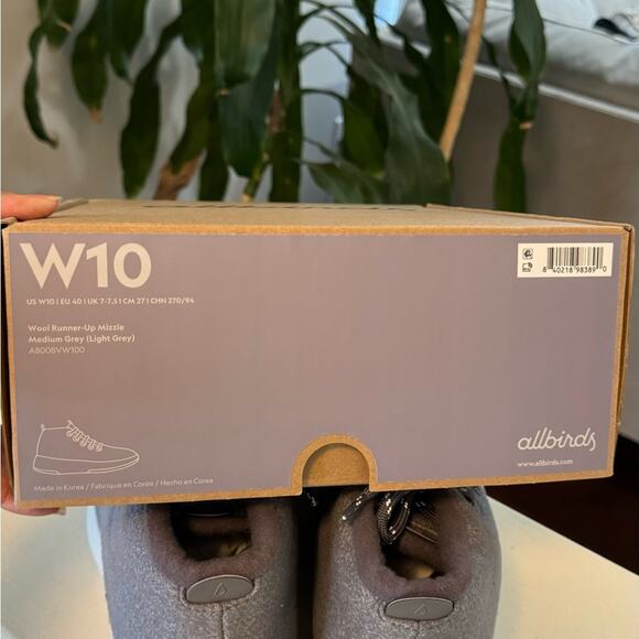 Allbirds Wool Runner Up Mizzle Medium Light Grey Women Size 10 - Picture 8 of 10
